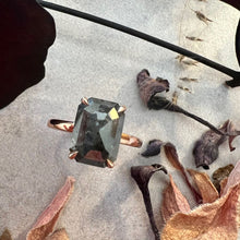 Load image into Gallery viewer, 2.91ct Emerald cut Salt & Pepper Diamond Solitaire Ring