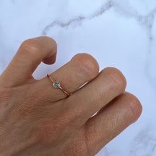 Load image into Gallery viewer, 3mm Diamond Solitaire Rose Gold Stack Ring