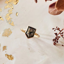 Load image into Gallery viewer, 1.28ct Shield Cut Salt & Pepper Diamond Solitaire Ring