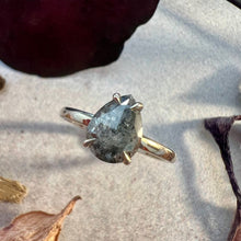 Load image into Gallery viewer, 1.33ct Pear Cut Salt & Pepper Diamond Solitaire Ring