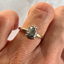 Load image into Gallery viewer, 1.33ct Pear Cut Salt & Pepper Diamond Solitaire Ring