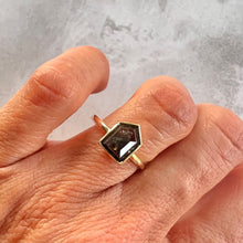 Load image into Gallery viewer, 1.28ct Shield Cut Salt & Pepper Diamond Solitaire Ring