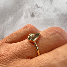 Load image into Gallery viewer, 0.83ct Kite Cut Salt & Pepper Diamond Solitaire Ring