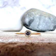 Load image into Gallery viewer, 3mm Diamond Solitaire Yellow Gold Stack Ring