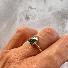 Load image into Gallery viewer, 1.28ct Shield Cut Salt & Pepper Diamond Solitaire Ring