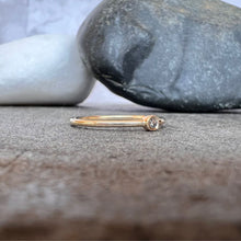 Load image into Gallery viewer, 2mm Diamond Solitaire Yellow Gold Stack Ring