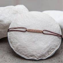 Load image into Gallery viewer, 0.135ct Bar Salt & Pepper Diamond Cord Bracelet