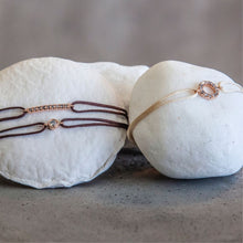 Load image into Gallery viewer, 0.195ct Halo Salt & Pepper Diamond Cord Bracelet