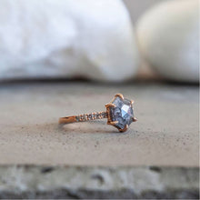Load image into Gallery viewer, 1.25ct Hexagon Cut Salt & Pepper Diamond Ring