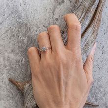 Load image into Gallery viewer, 0.88ct Hexagon Cut Salt & Pepper Diamond Ring