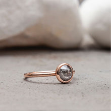 Load image into Gallery viewer, 0.73ct Round Cut Salt & Pepper Diamond Ring (Rose Gold)
