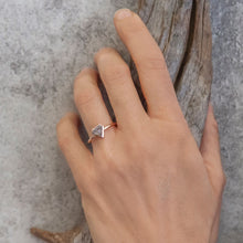 Load image into Gallery viewer, 0.63ct Shield Cut Salt & Pepper Diamond Ring (Rose Gold)