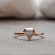 Load image into Gallery viewer, 0.63ct Shield Cut Salt & Pepper Diamond Ring (Rose Gold)