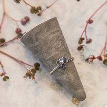 Load image into Gallery viewer, 0.64ct Shield Cut Salt & Pepper Diamond Ring (White Gold)