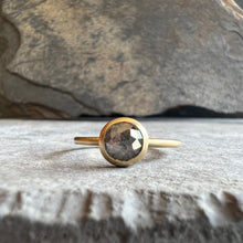 Load image into Gallery viewer, 0.64ct Round Cut Salt & Pepper Diamond Ring (Yellow Gold)