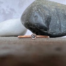 Load image into Gallery viewer, 3mm Diamond Solitaire Rose Gold Stack Ring
