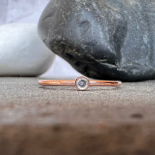 Load image into Gallery viewer, 2mm Diamond Solitaire Rose Gold Stack Ring
