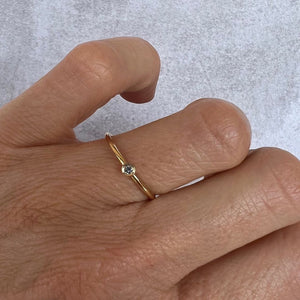 2mm Diamond Solitaire Yellow Gold Stack Ring