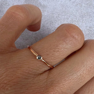 2mm Diamond Solitaire Rose Gold Stack Ring