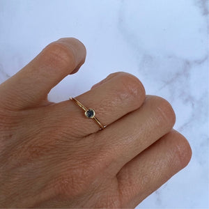 3mm Diamond Solitaire Yellow Gold Stack Ring