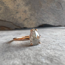 Load image into Gallery viewer, 1ct Altered Pear Cut Salt &amp; Pepper Diamond Ring (Rose Gold)
