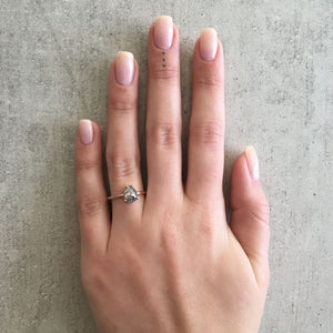 1.06ct Pear Cut Salt & Pepper Diamond Solitaire Ring