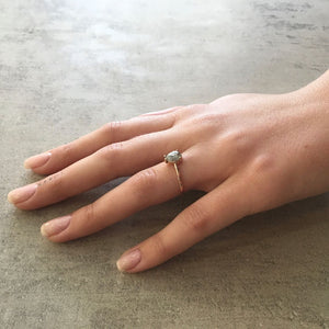 1.06ct Pear Cut Salt & Pepper Diamond Solitaire Ring