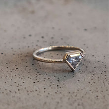 Load image into Gallery viewer, 0.64ct Shield Cut Salt &amp; Pepper Diamond Ring (White Gold)

