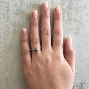 1.09ct Hexagon Cut Salt & Pepper Diamond Ring